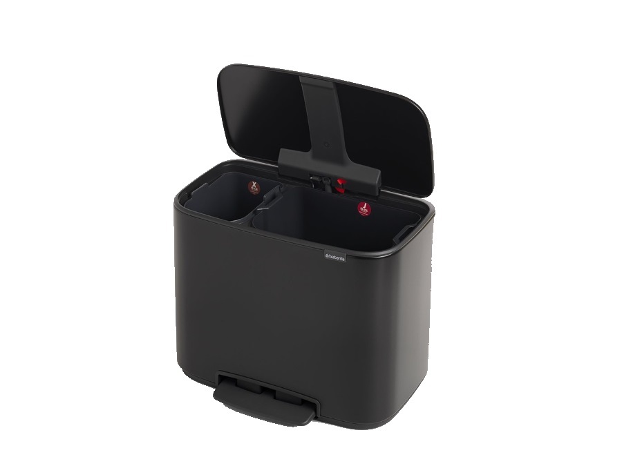 BRABANTIA BO PEDAL BIN PATTUMIERA 11 + 23 litri - Matt Black