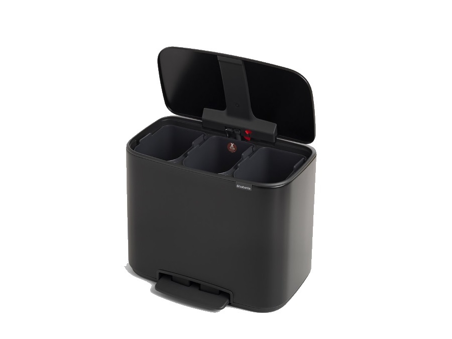 BRABANTIA Bo pedal bin pattumiera 3 x 11 litri - matt black