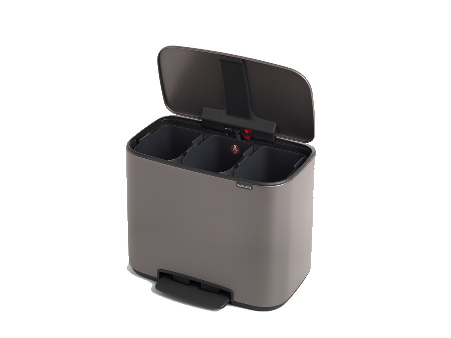 BRABANTIA Bo pedal bin pattumiera 3 x 11 litri - platinum