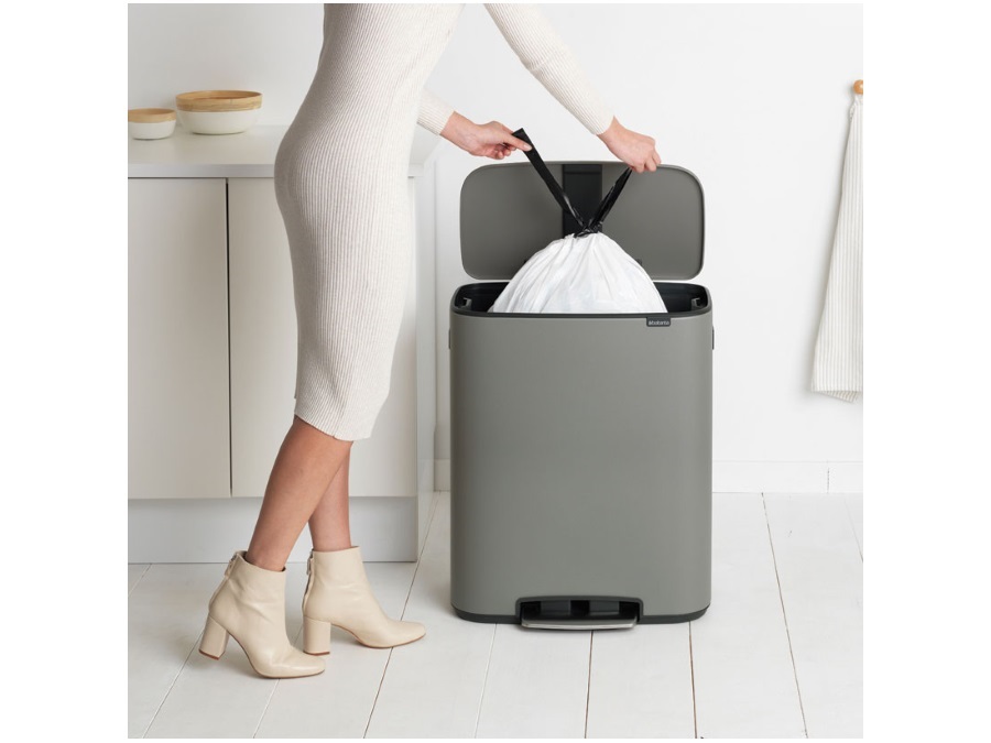 BRABANTIA BO PEDAL BIN PATTUMIERA 60 litri - Mineral Concrete Grey