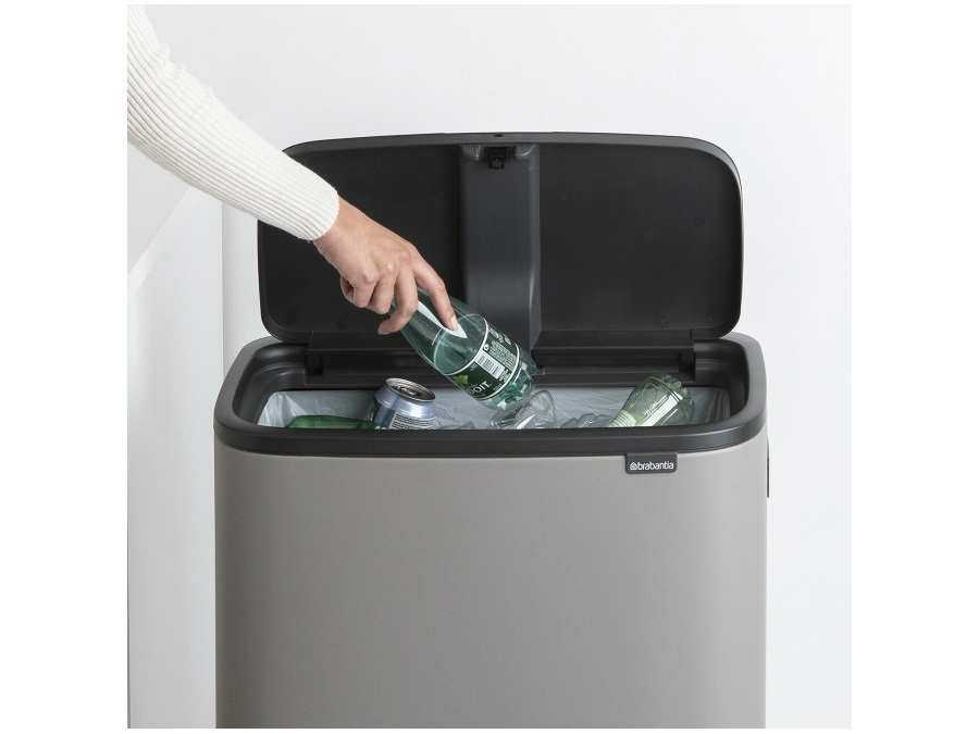 BRABANTIA BO TOUCH BIN HI pattumiera 60 litri - Mineral Concrete Grey