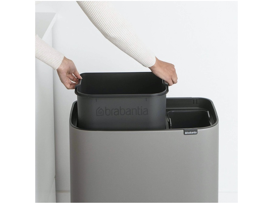 BRABANTIA BO TOUCH BIN pattumiera 11 + 23 litri - Mineral Concrete Grey