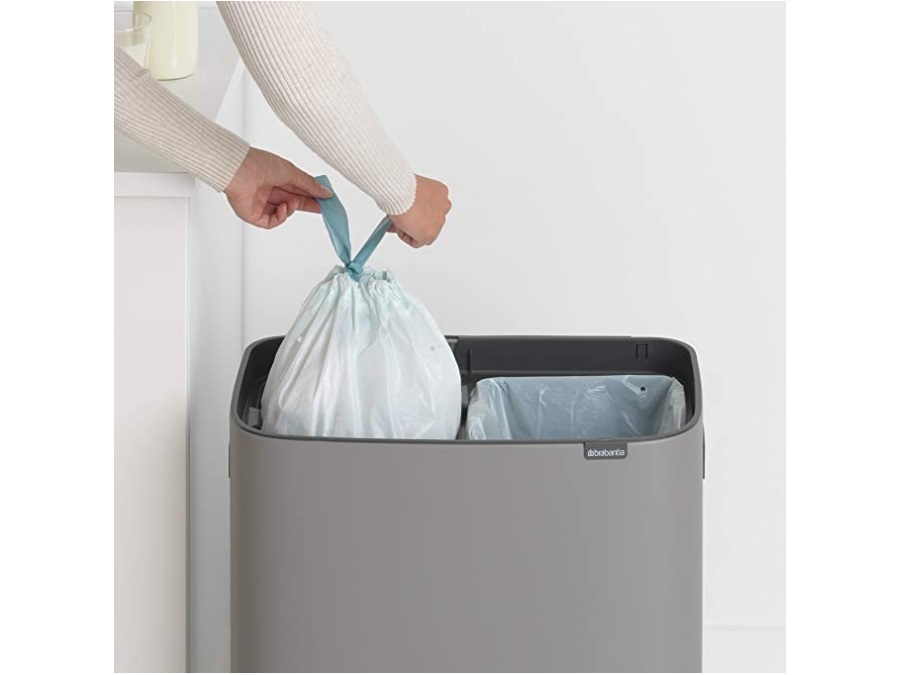 BRABANTIA BO TOUCH BIN pattumiera 2 x 30 litri - Mineral Concrete Grey