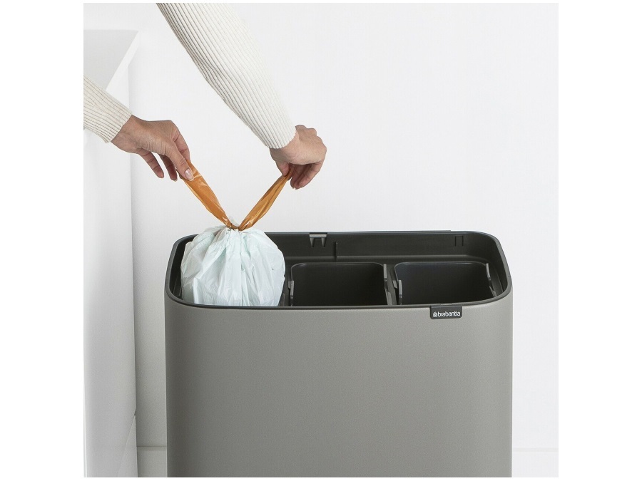 BRABANTIA BO TOUCH BIN pattumiera 3 x 11 litri - Mineral Concrete Grey