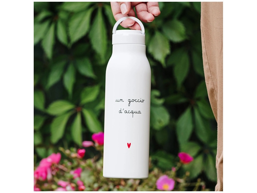 SIMPLE DAY LIVING & LIFESTYLE Borraccia termica Un goccio d'acqua cuore - 0,5 l