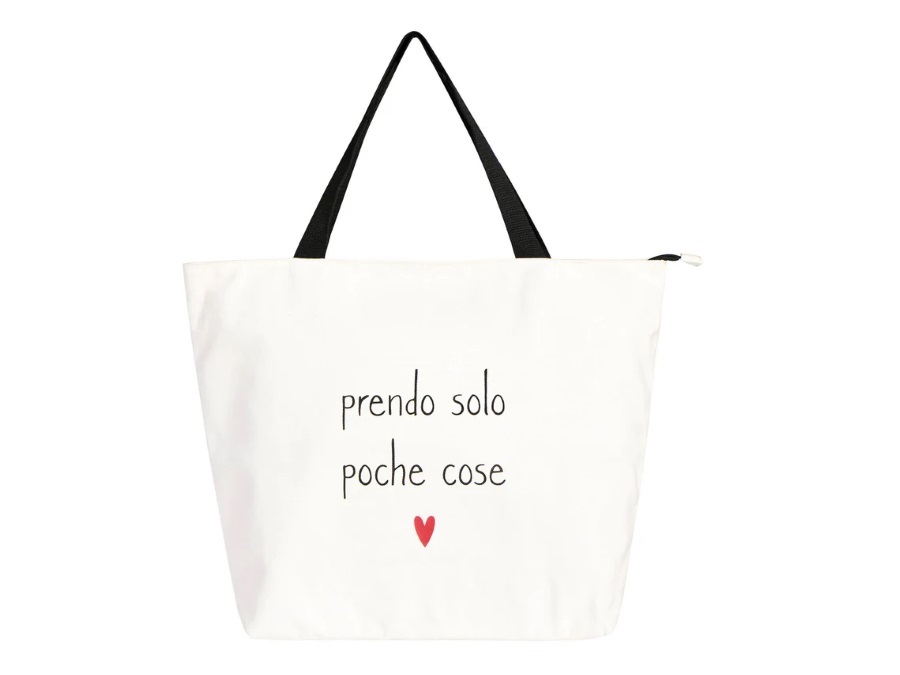 SIMPLE DAY LIVING & LIFESTYLE Borsa bianca in canvas Prendo solo poche cose