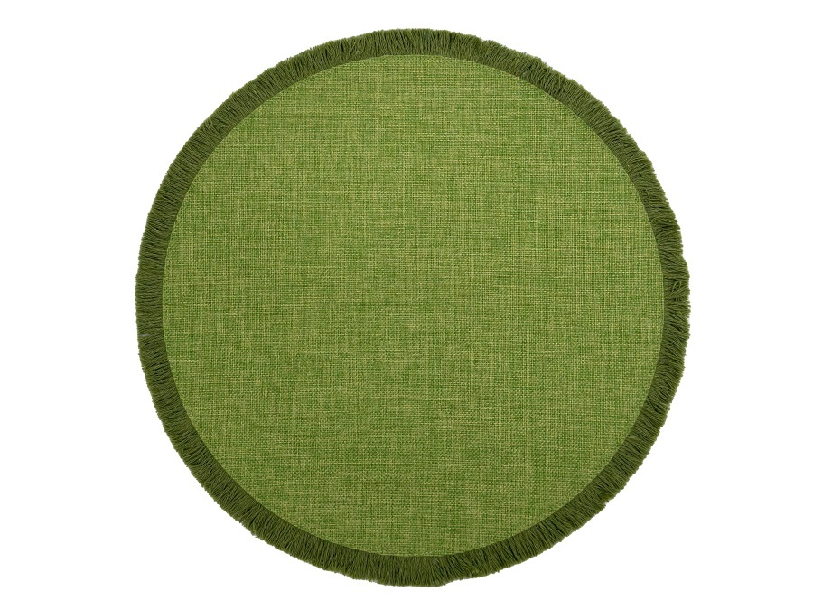 LA PORCELLANA BIANCA Botanio, sottopiatto frange verde Ø38 cm