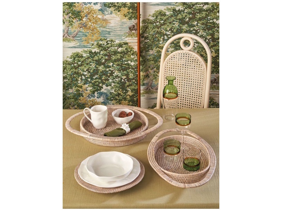 LA PORCELLANA BIANCA Botanio, vassoio rotondo bianco - 41x5h cm