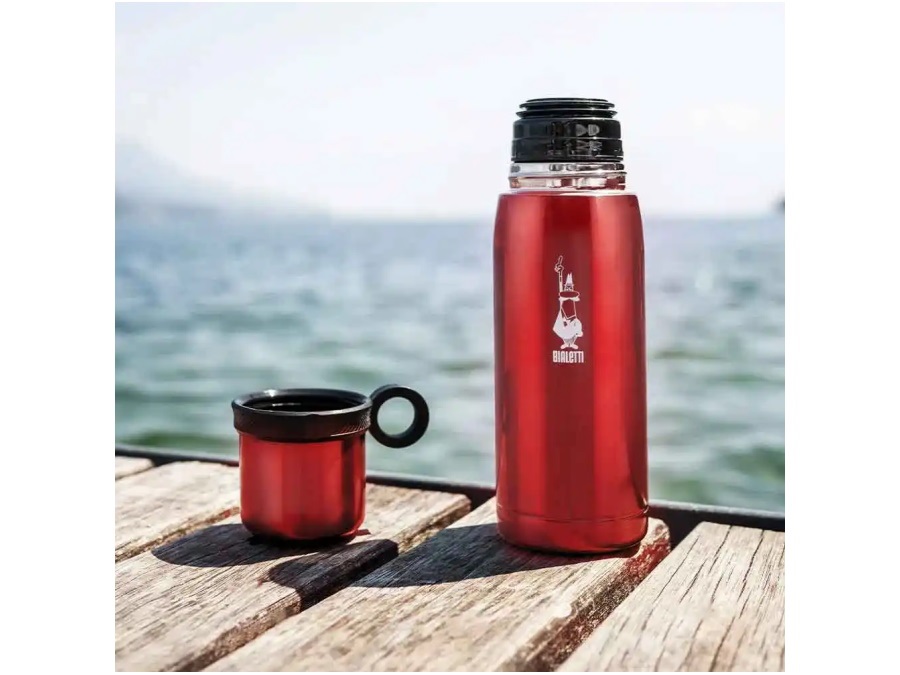BIALETTI INDUSTRIE Bottiglia Termica con Coperchio-Tazza rossa 460 ml