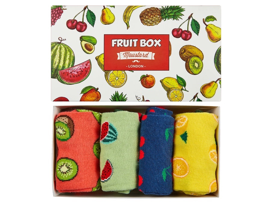 MOUSTARD Box Fruit, 4 paia di calzini 41-46