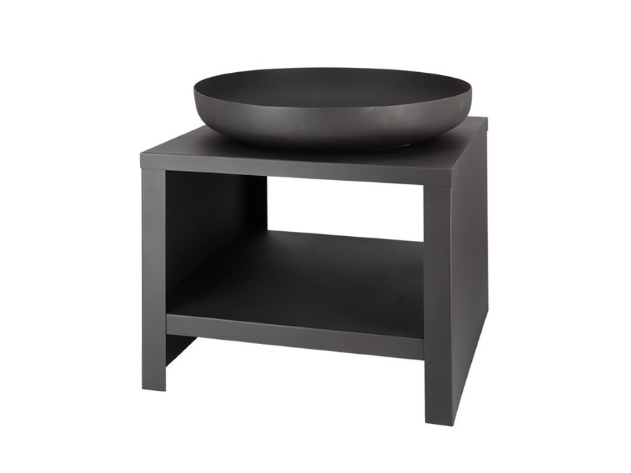 ESSCHERT DESIGN Braciere Nero Tondo 60 Cm con Portalegna