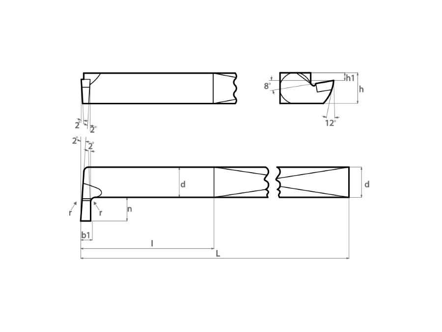 FERVI SPA BRASATO PER CANALINI INTERNI - MISURA L 210 mm - b 16 mm - h 16 mm - b1 5 mm