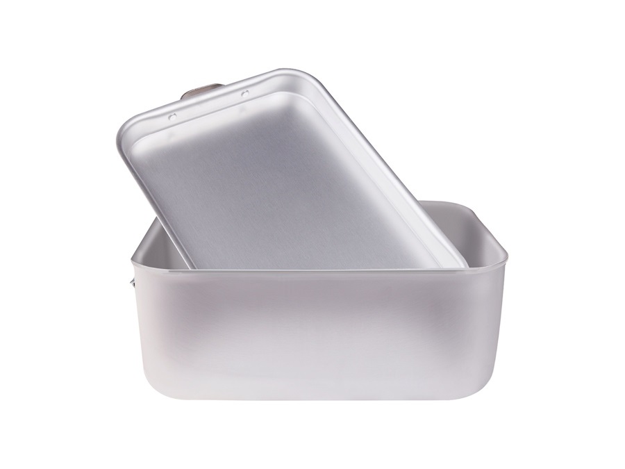 PENTOLE AGNELLI Brasiera rettangolare con coperchio in alluminio 3mm   2 maniglie - 40 Cm