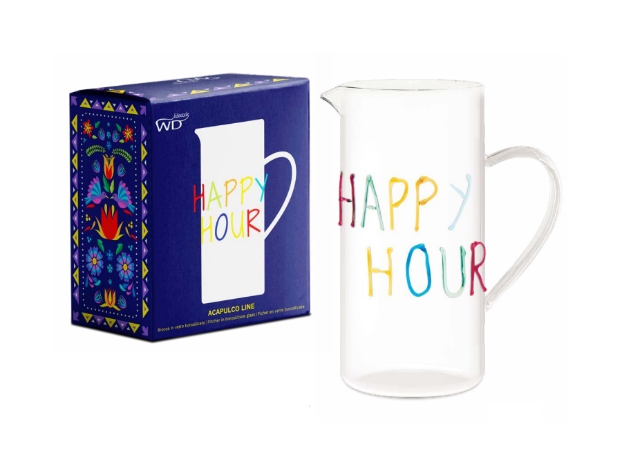 WD LIFESTYLE Brocca in vetro "happy hour"