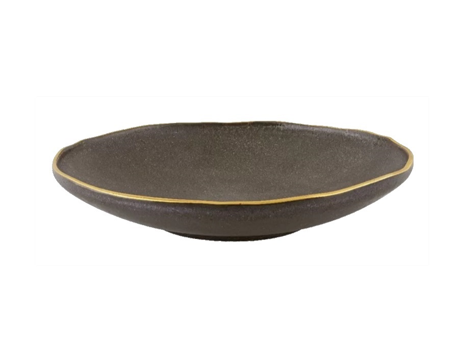 VISTA ALEGRE Bronze gold stone, piatto fondo 23 cm