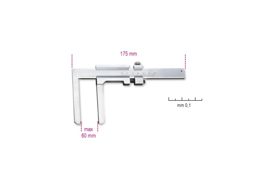 BETA UTENSILI Calibro a corsoio per dischi freni lettura decimale
