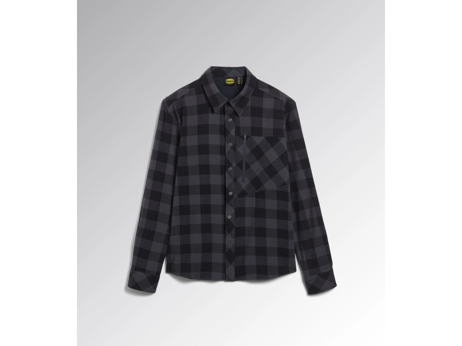 DIADORA Camicia in flanella check Cortina, nero/antracite