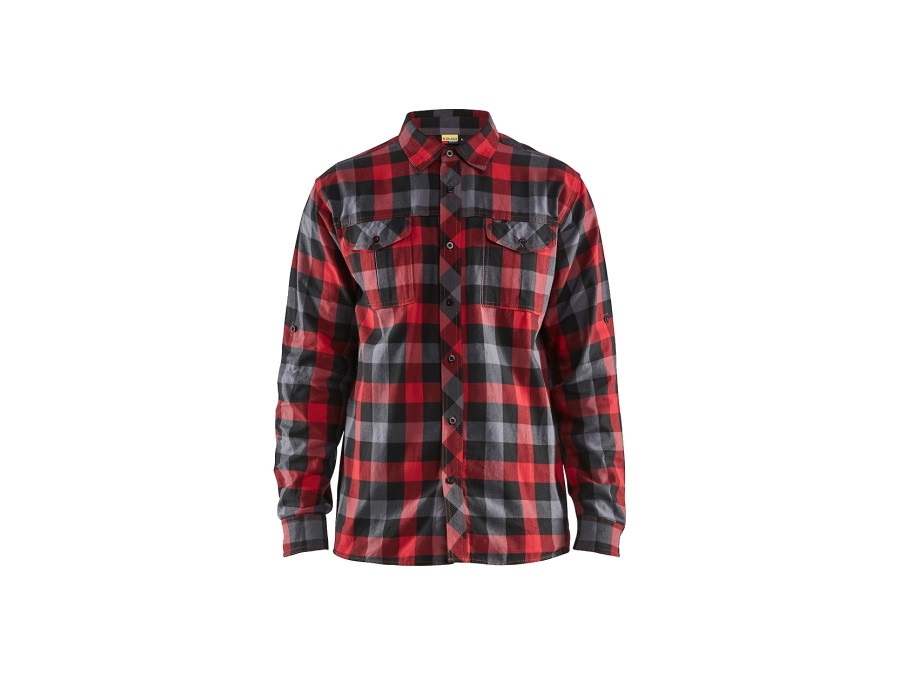 BLÅKLÄDER ITALIA SRL Camicia in flanella, rosso/nero - TAGLIA S