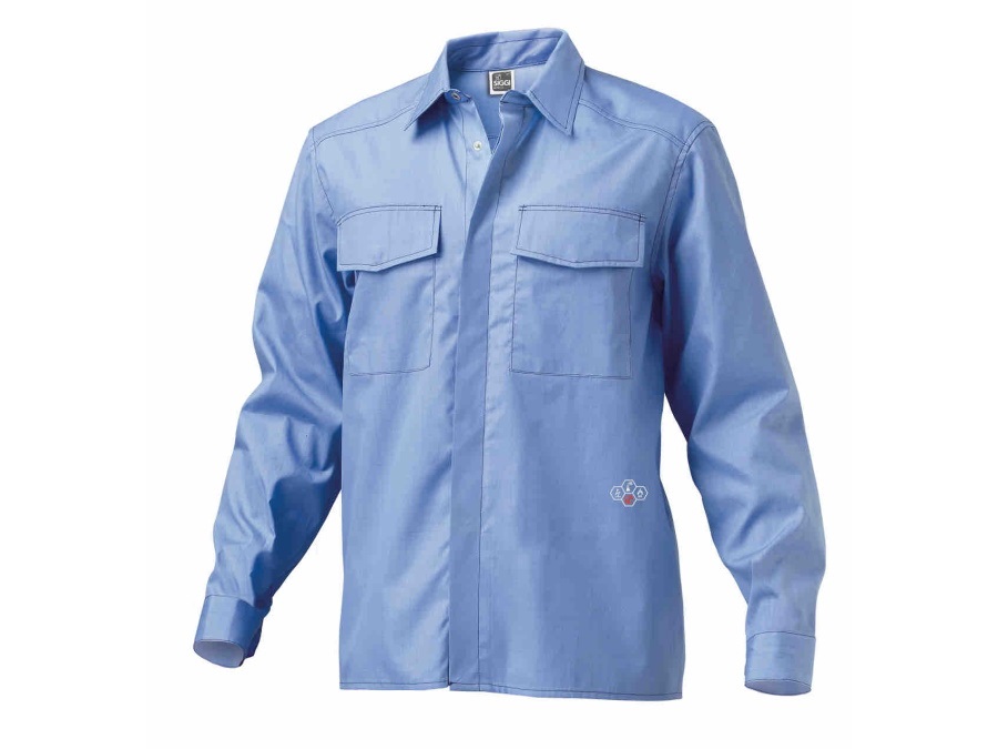 SIGGI GROUP SPA Camicia multiprotezione a manica lunga, DPI cat.3, azzurro