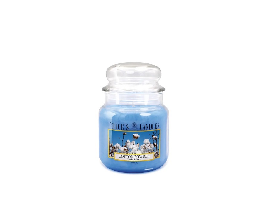 PRICE'S CANDLES Candela giara media 411 g - cotton powder