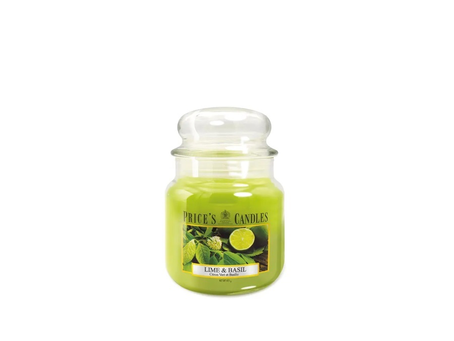 PRICE'S CANDLES Candela giara media 411 g - lime & basil