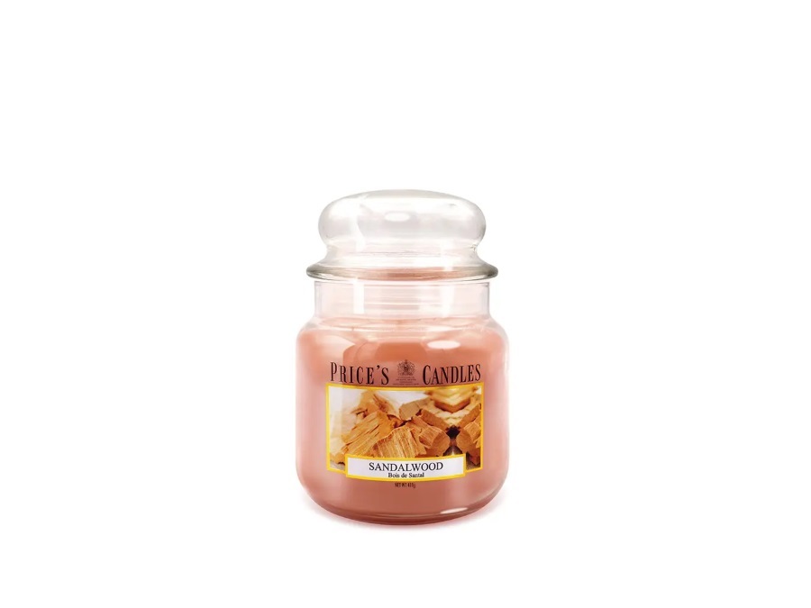 PRICE'S CANDLES Candela giara media 411 g - sandalwood