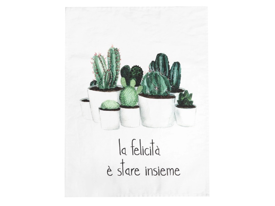 SIMPLE DAY LIVING & LIFESTYLE Canovaccio lino 50x68 cm, piante grasse