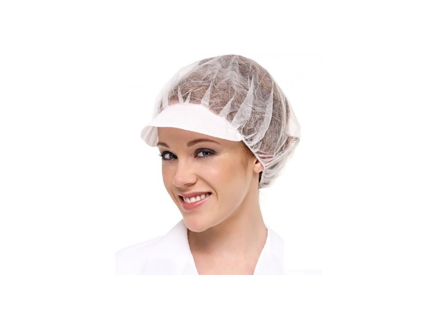 ARTICOLO VANOLI Cappello con visiera in 100% polipropilene, bianco, conf.100 pz