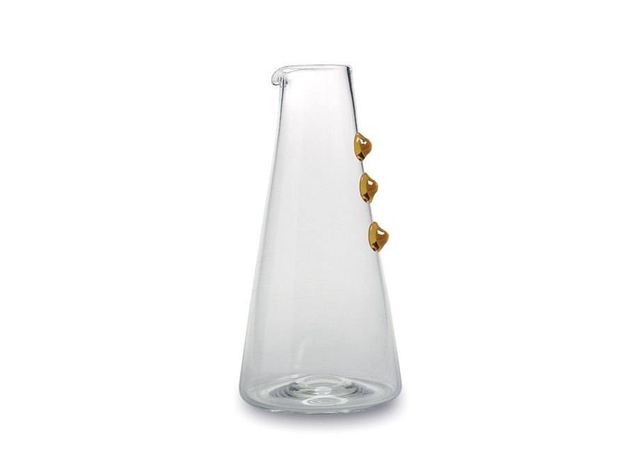 ZAFFERANO S.R.L. Caraffa Mixer vetro PETONI in vetro trasparente/giallo oro zafferano, 125 cl