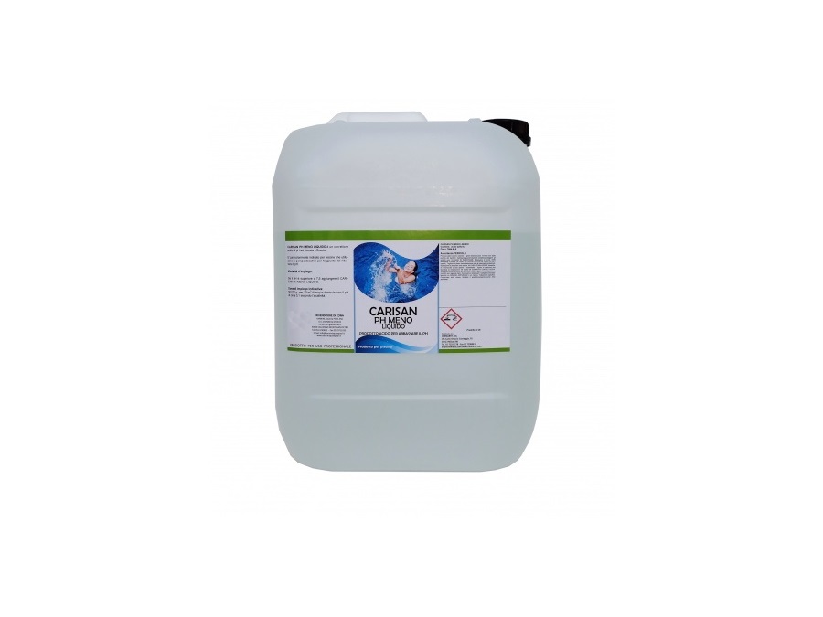 CHEMARTIS Carisan ph meno pro, riduttore ph liquido per piscina, 10 Kg