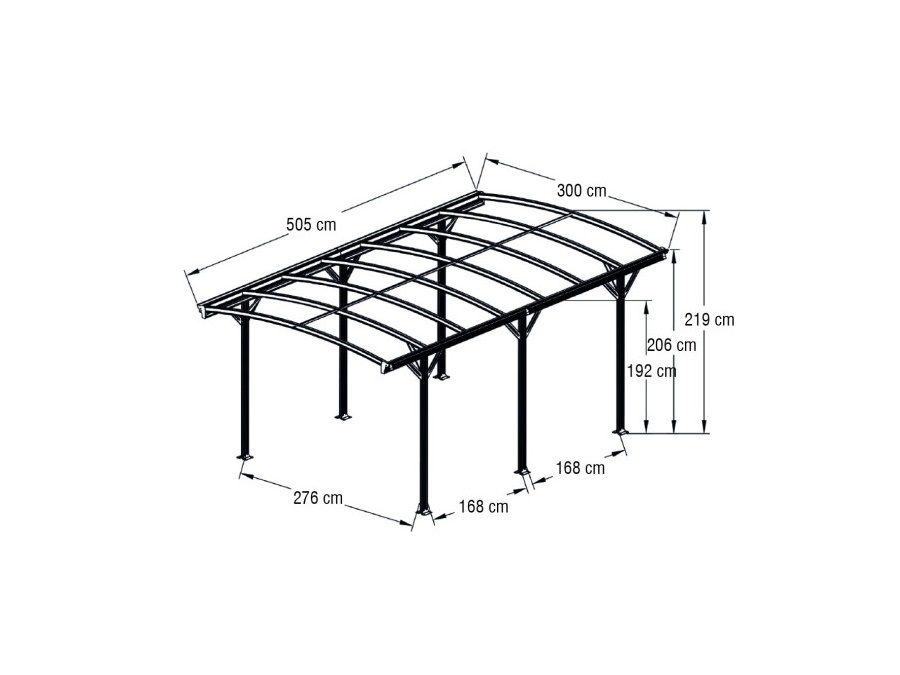 VERDELOOK Carport arco 505x300x219h cm