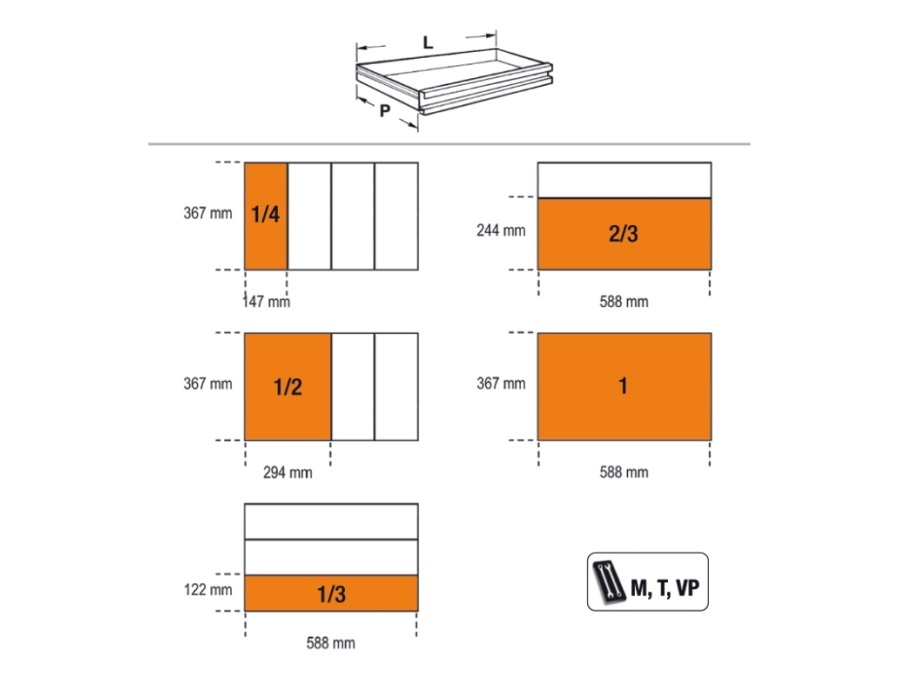 BETA UTENSILI Carrello supertank con piano di lavoro in legno e 10 cassetti , arancio