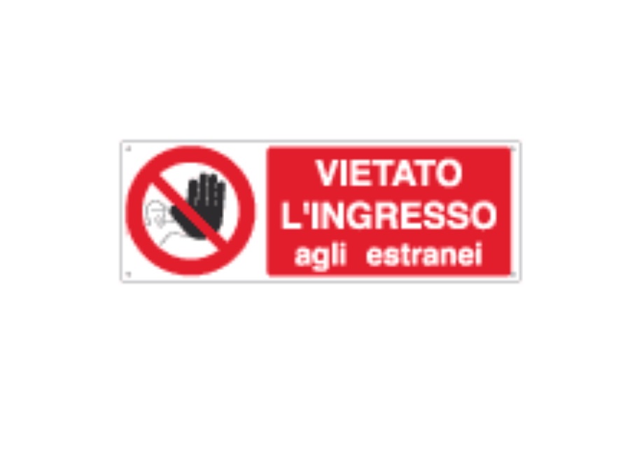 CARTELLI SEGNALATORI Cartello adesivo, EasyFix, "vietato ingresso estranei" 35X12,5 CM