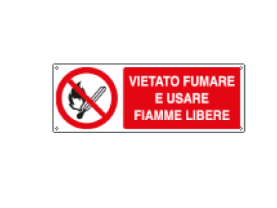 CARTELLI SEGNALATORI CARTELLO AUTOADESIVO, EASYFIX, "VIETATO FUMARE E USARE FIAMME LIBERE" 35X12,5 CM