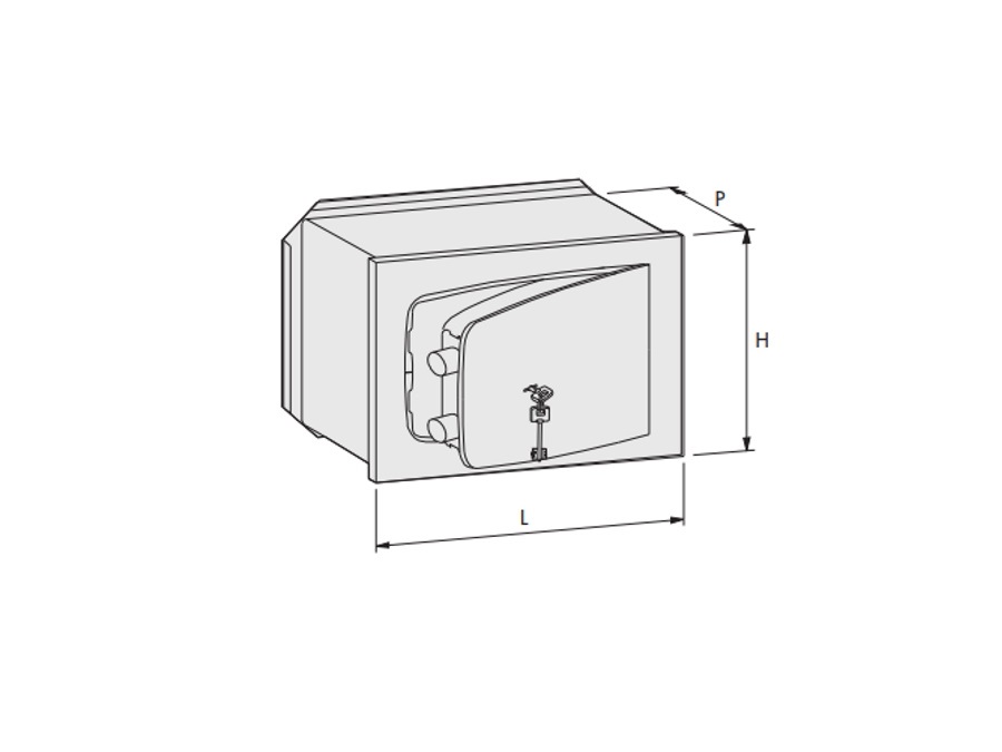 CISA CASSAFORTE DA MURARE 1 STELLA A CHIAVE COD. 8A010 21 0