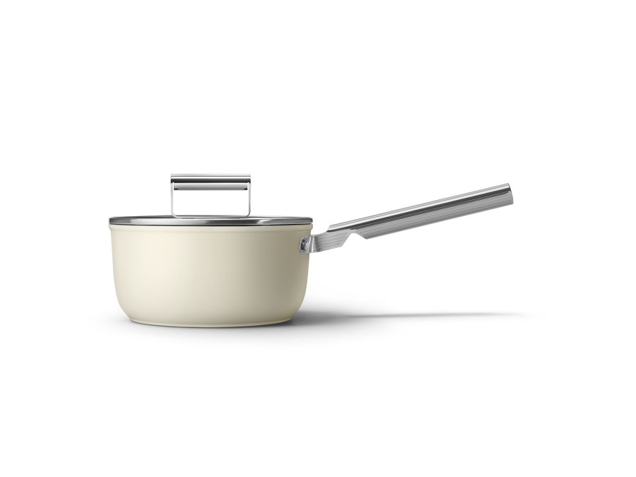 SMEG Casseruola 1 manico con coperchio, 50's style, Ø 20 cm, crema