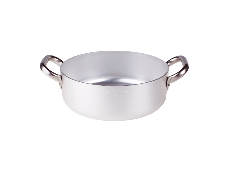 Pentole Agnelli AGNELLI Casseruola Alluminio Bassa Family 2 Manici cm36  Pentole Cucina, Acciaio Inossidabile, 36 cm