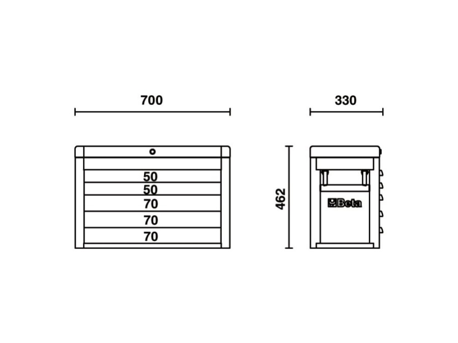 BETA UTENSILI Cassettiera portautensili con 5 cassetti - RSC23