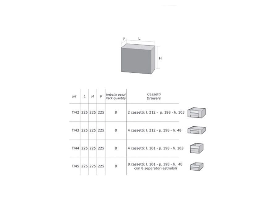 MOBIL PLASTIC CASSETTIERA T/42