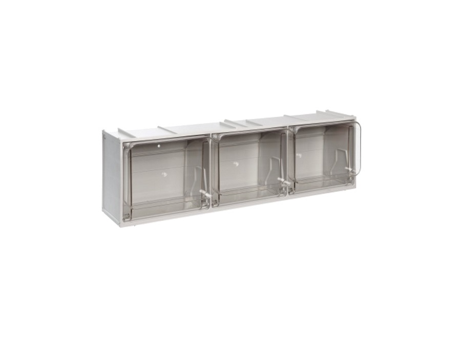 MOBIL PLASTIC CASSETTIERE CRYSTAL BOX 3S, GRIGIO CHIARO