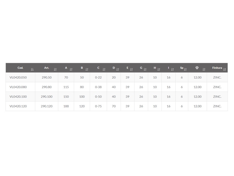 FAC S.R.L. Catenaccio trasversale a fissare, VL0420.080