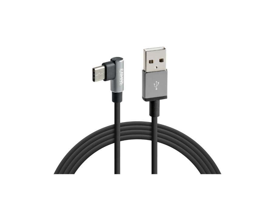 LAMPA Cavo 90° Usb, Usb Type-C - 100 cm - Nero