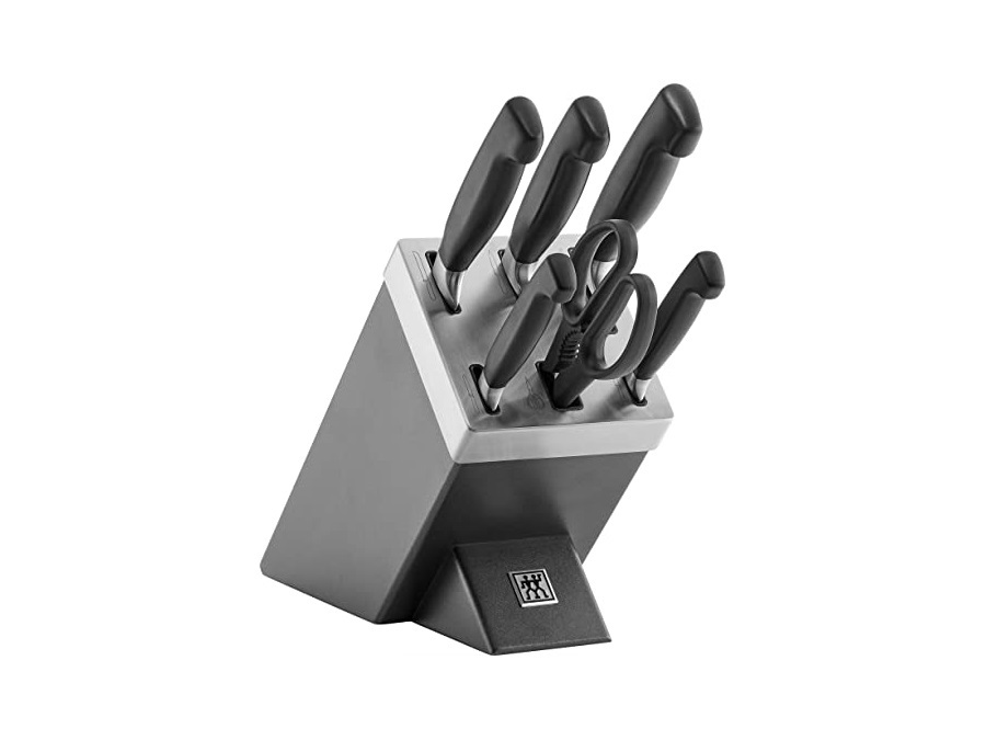 Zwilling j.a.henckels italia ceppo per coltelli autoaffilante in frassino 7  pezzi grigio