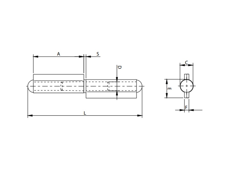 COMUNELLO CERNIERA 2 ALI PESANTE CON TAPPO SALDATO 14 cm GREZZA