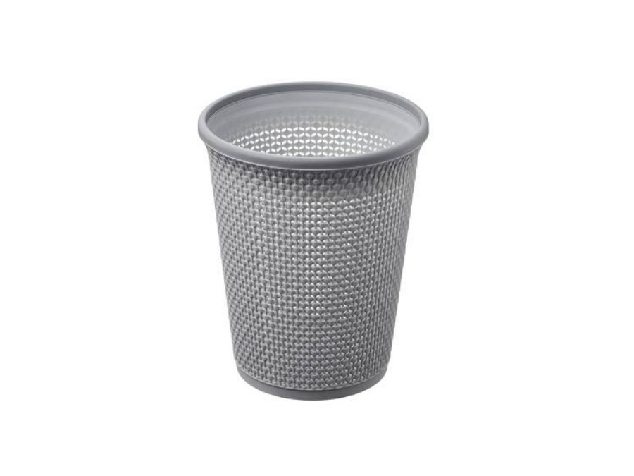 LEONE Cestino portarifiuti grigio Ø27,5X28,5h cm