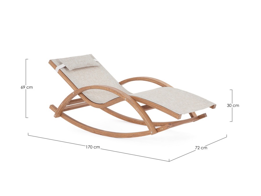 BIZZOTTO Chaise longue dondolo con poggiatesta noes