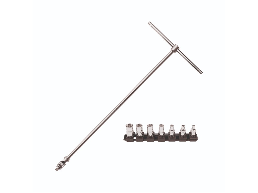 USAG CHIAVE A T SNODATA CON 7 CHIAVI A BUSSOLA TORX FEMMINA - ART. 273 1/2 Q NTX/S7