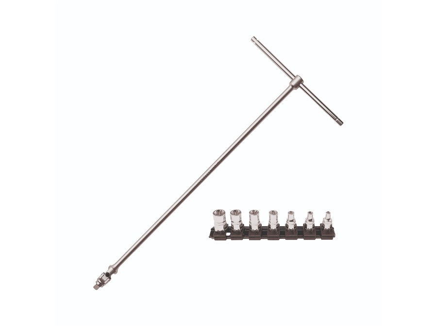 USAG CHIAVE A T SNODATA CON 7 CHIAVI A BUSSOLA TORX FEMMINA - ART. 273 1/2 Q NTX/S7