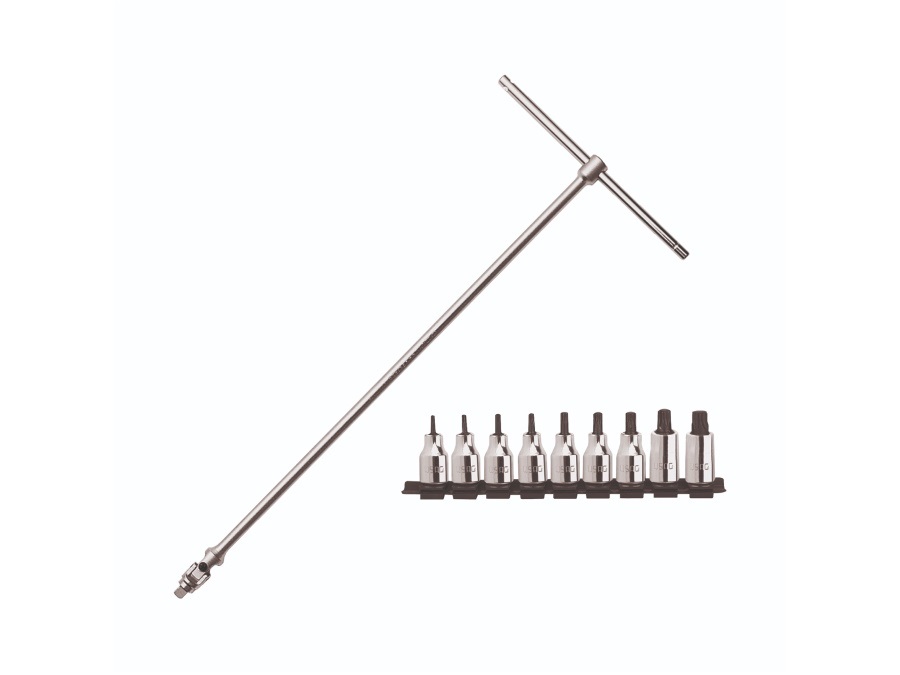 USAG CHIAVE A T SNODATA CON 9 CHIAVI A BUSSOLA TORX MASCHIO - ART. 273 1/2 Q NTX/S9