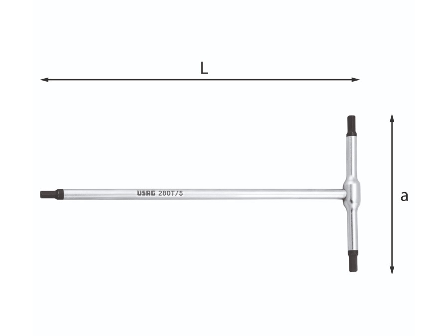 Usag chiavi a t con maschio esagonale - art. 280 t